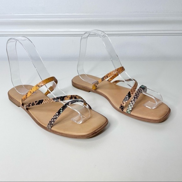 Madewell Multi-Color Snake Print Sandals 7 - Picture 1 of 9